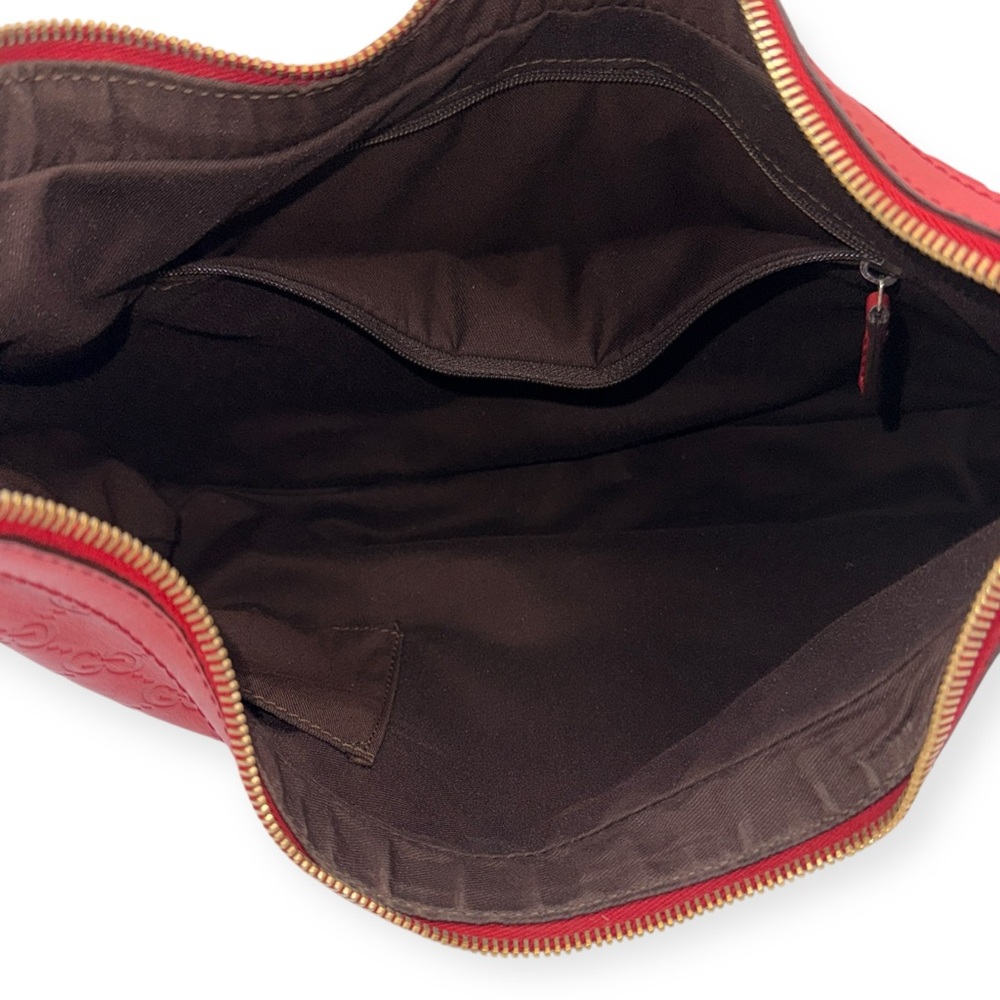 Gucci Guccissima Charmy Hobo Bag Red Leather - Picture 12 of 15